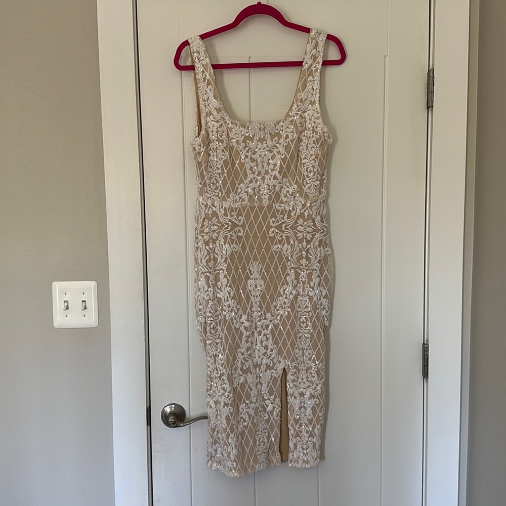 Ricarica Champagne Midi Sequin Dress (XL)
